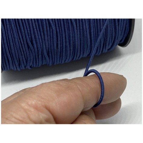 Cordon Elastique Bleu Navy  Rond  En 2 mm A Coudre Pour Loisirs Créatifs.