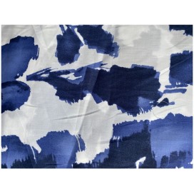 Tissu Voile De Coton Imprimé Bleu Au Mètre En Grande Largeur