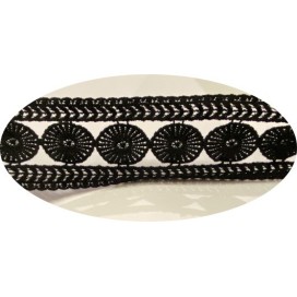 Galon Dentelle Guipure Au Mètre En 6,5 Cm Noir En Entre Deux Pour Customisations Et Décorations