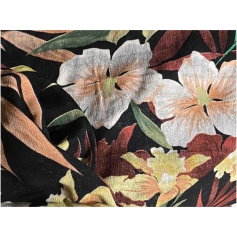 Tissu Crêpe Georgette Imprimé Fleurs A Coudre, pour Décoration et Customisation.