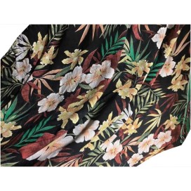 Tissu Crêpe Georgette Imprimé Fleurs A Coudre, pour Décoration et Customisation.