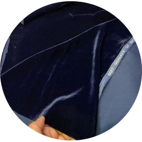 Tissu Velours BLEU MARINE En Grande Largeur Pour Vetements Et Ameublement