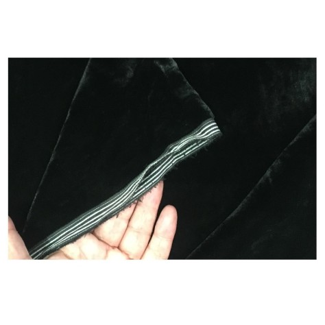 Tissu Velours NOIR  En Grande Largeur Pour Vetements Et Ameublement
