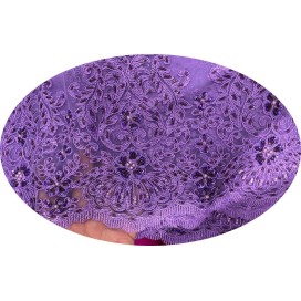 Detelle perlée au mètre en couleur fushia, en grande largeur
