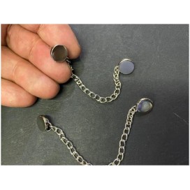 Boutons Avec Chainette Argent, Ornement Décoratif