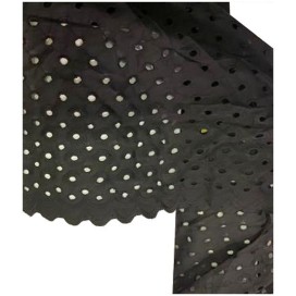 Broderie Anglaise Noir En Tissu  Ajourée En Coton  Au Mètre En Grande Largeur