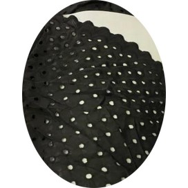 Broderie Anglaise Noir En Tissu  Ajourée En Coton  Au Mètre En Grande Largeur