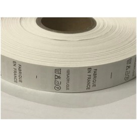 Etiquette De Vêtements  100 % ACRYLIQUE  x  Par 2500 Pièces A Coudre De Composition Textile , Contexture " FABRIQUE EN FRANCE ".