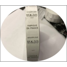 Etiquette De Vêtements  100 % ACRYLIQUE  x  Par 2500 Pièces A Coudre De Composition Textile , Contexture " FABRIQUE EN FRANCE ".