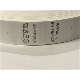 Etiquette De Vêtements  100 % ACRYLIQUE  x  Par 2500 Pièces A Coudre De Composition Textile , Contexture " FABRIQUE EN FRANCE ".