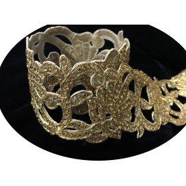 Galon Ruban Brodé Doré OR Strassé  Pour Décorations Caftans Et Customisations.