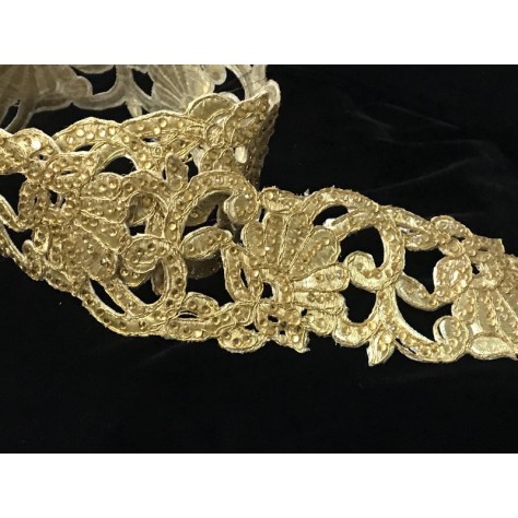 Galon Ruban Brodé Doré OR Strassé  Pour Décorations Caftans Et Customisations.