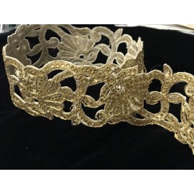Galon Ruban Brodé Doré OR Strassé  Pour Décorations Caftans Et Customisations.