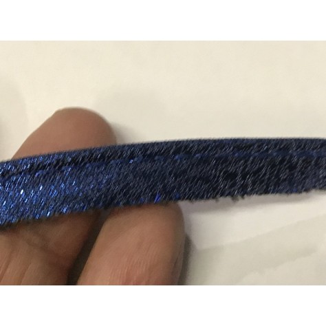 Passepoil Lurex Métallisé Bleu Indigo Pour Finitions Et Bordure De Vetements