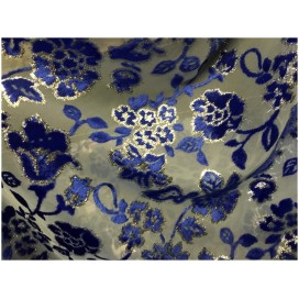 Tissu Velous Dévoré Couture Bleu Royal Au Mètre