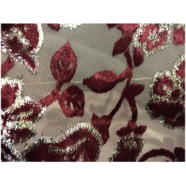 Tissu Velous Dévoré Couture Bleu Royal Au Mètre