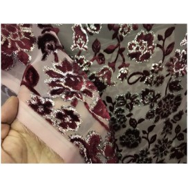 Tissu Velous Dévoré Couture Bleu Royal Au Mètre
