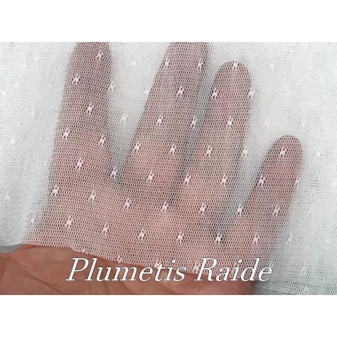 Tissu Tulle Résille Plumetis Raide Blanc Lycra Au Mètre Spécial Corset