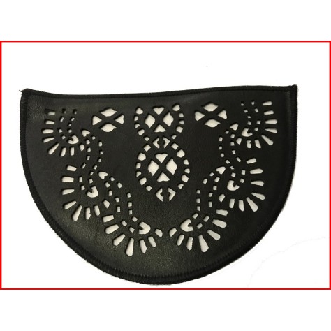 Motif Patch, Applique, Epaulette, Coudière, En Simili Cuir Noir Ajouré