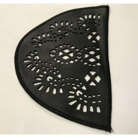 Motif Patch, Applique, Epaulette, Coudière, En Simili Cuir Noir Ajouré
