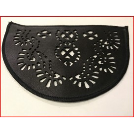 Motif Patch, Applique, Epaulette, Coudière, En Simili Cuir Noir Ajouré