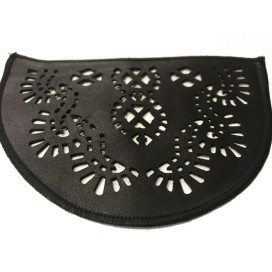 Motif Patch, Applique, Epaulette, Coudière, En Simili Cuir Noir Ajouré
