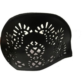 Motif Patch, Applique, Epaulette, Coudière, En Simili Cuir Noir Ajouré