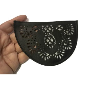 Motif Patch, Applique, Epaulette, Coudière, En Simili Cuir Noir Ajouré