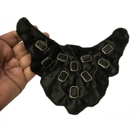 Col Applique A Coudre En Satin Noir