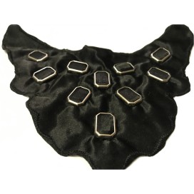 Col Applique A Coudre En Satin Noir