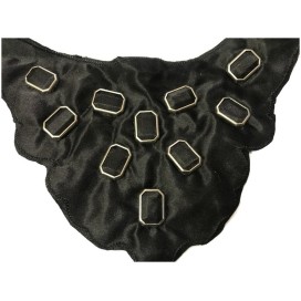 Col Applique A Coudre En Satin Noir