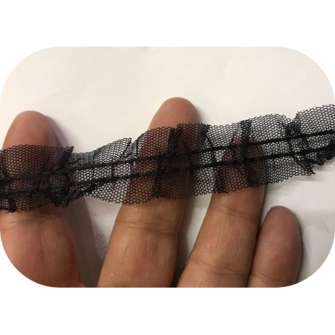 Galon Ruban Tulle résille Noir Au Mètre.