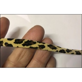 Ruban Spaghetti Daim Motif Léopard Au Mètre Pour Finitions Et Bordure De Vetements