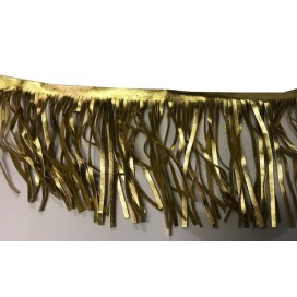 Frange Simili Cuir Au mètre  En Doré Or En 10 Cm Noir Au Mètre A Coudre Pour Loisirs Créatifs.