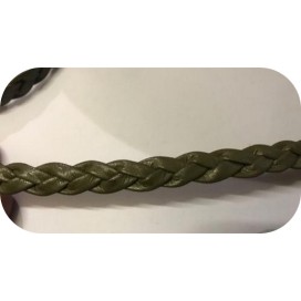 Galon Ruban Tressé Kaki En Simili Cuir  A Coudre Pour Loisirs Créatifs Et Décorations.