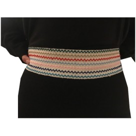 Elastique Plat Croquet Multicolore Sur Fond Blanc En 7 Cm Au Mètre Couture