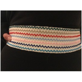 Elastique Plat Croquet Multicolore Sur Fond Blanc En 7 Cm Au Mètre Couture