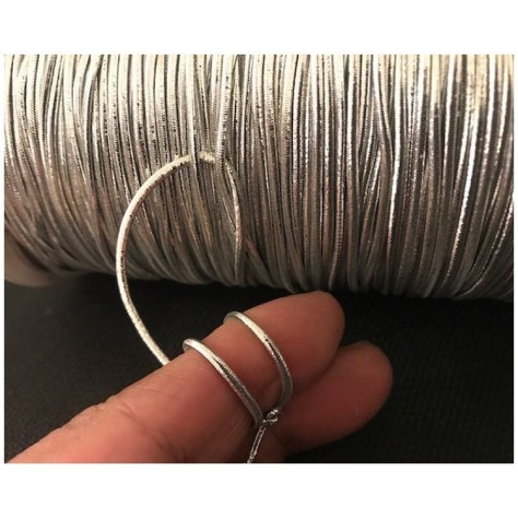 Cordon Elastique FIL Argent Lisse Rond  A Coudre Pour Loisirs Créatifs.