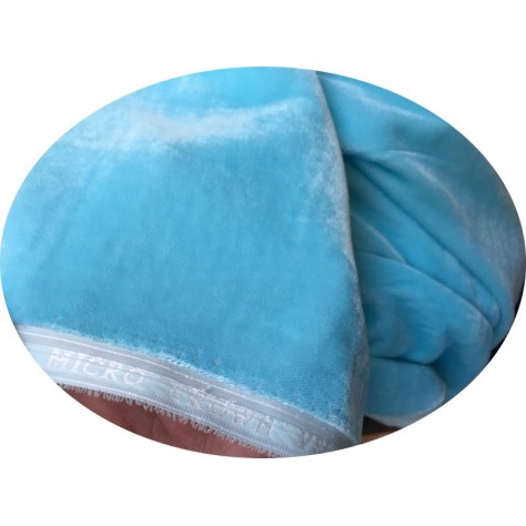 Tissu Velours BLEU CIEL  En Grande Largeur Pour Vetements Et Ameublement