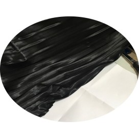 Tissu Satin Plissé Noir Extensible A Coudre, Pour Chemisers, Jupes, Et Customisations.