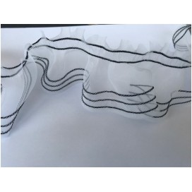 Ruban A Volant Organza élastique Blanc  Pour Customiations Et DécorationsA Coudre