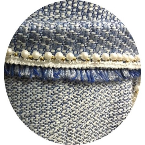 Galon  Style " Chanel"  Ecru Au Mètre Orné De Perles De Culture, Galon ganse en Passementrie