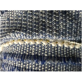 Galon  Style " Chanel"  Ecru Au Mètre Orné De Perles De Culture, Galon ganse en Passementrie