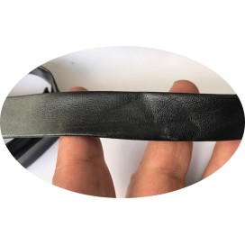 Ruban  Biais Simili Cuir Mat Noir Au Mètre En 20 mm Couture.