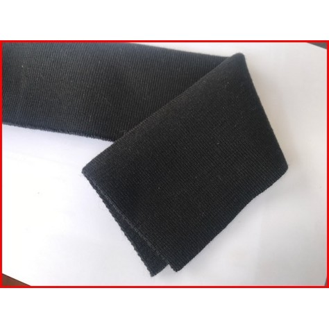 Bande De Bord-Cote En Tissu Maille Noir Replié Pour Poignée Manche et Bas de Blousons