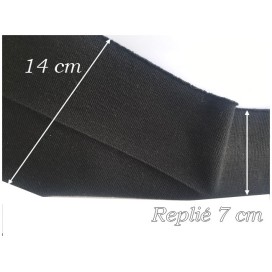Bande De Bord-Cote En Tissu Maille Noir Replié Pour Poignée Manche et Bas de Blousons