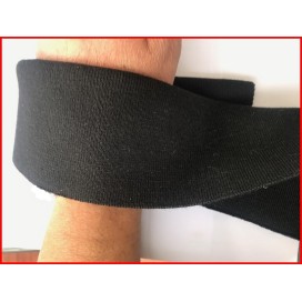 Bande De Bord-Cote En Tissu Maille Noir Replié Pour Poignée Manche et Bas de Blousons