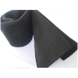 Bande De Bord-Cote En Tissu Maille Noir Replié Pour Poignée Manche et Bas de Blousons