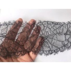 Dentelle Chantilly Couture en 8 cm  A Coudre Noir.