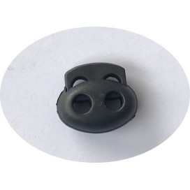 Bloc-Cordon Noir  2 Trous, Arrêts Pour Cordon